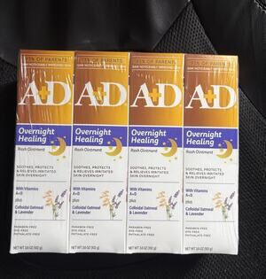 4 Pack A+D Overnight Healing Rash Ointment w/Colloidal Oatmeal & Lavender 3.6 oz